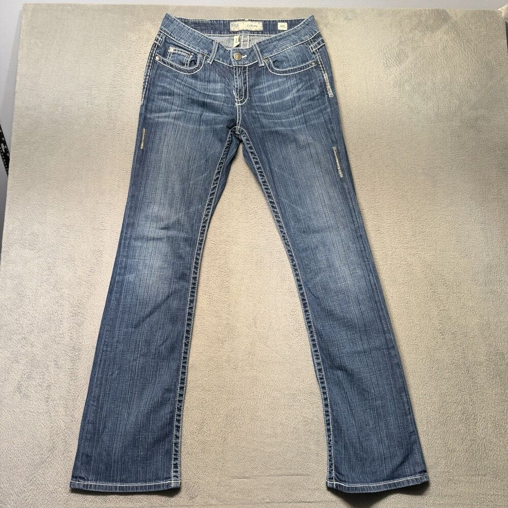 BKE Culture Womens Size 30x33.5 Jeans Blue Bootcut Low Rise Embroidered Western